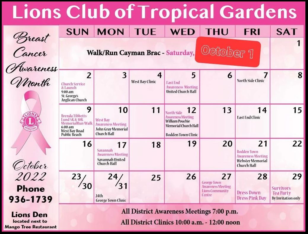 Lions Club of Tropical Gardens Calendar